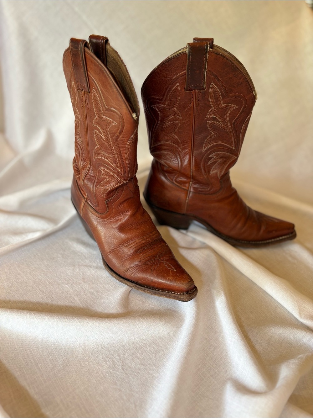 Justin Boots Brown Leather Women's Western Heeled Boots
